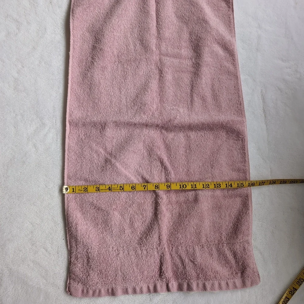 2 Vintage Pink Lace Hand Towels Mauve Trim Floral Embroidered Cottagecore Granny
